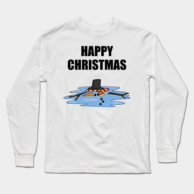 Happy Christmas 2020 Melted Snowman Funny Long Sleeve T-Shirt by doodlerob